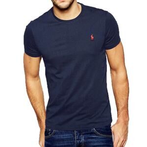 NEW Ralph Lauren Round Neck Slim Fit T-Shirt Blue Mens Size Large
